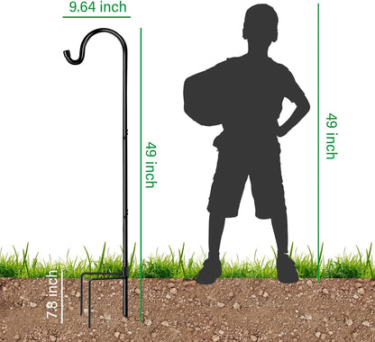 4 Pack 65 Inch Adjustable Shepherd Hook for Garden Decor