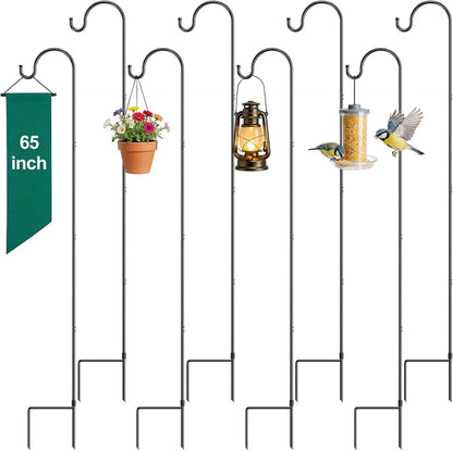 4 Pack 65 Inch Adjustable Shepherd Hook for Garden Decor