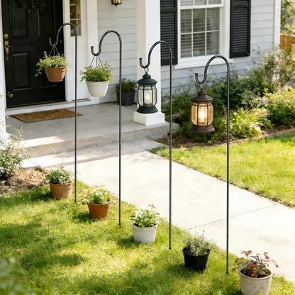 4 Pack 65 Inch Adjustable Shepherd Hook for Garden Decor