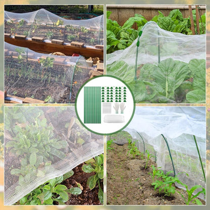 Garden Netting Kit for Raised Beds, 10 x 30 ft Fine Mesh Plant Netting