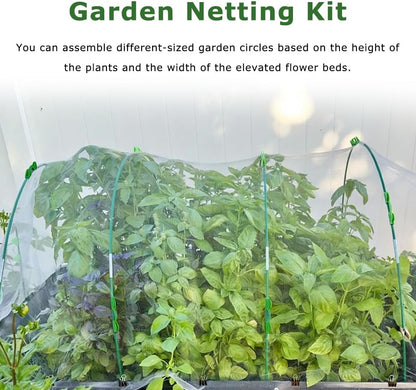 Garden Netting Kit for Raised Beds, 10 x 30 ft Fine Mesh Plant Netting