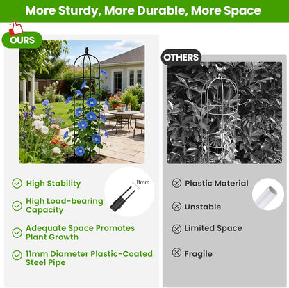 2 Pack Garden Obelisk Trellis for Climbing Plants, 71" Rustproof Metal Tower Plant Support Cages, Rose Trellis for Tomato Potted Flowers Vegetables Vines, Indoor Outdoor Garden Patio