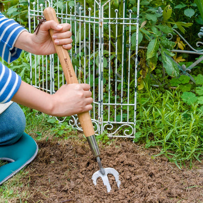 Garden Hand Fork, 22.6 In Long Handle Stainless Steel Weed Fork