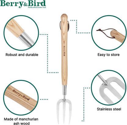 Garden Hand Fork, 22.6 In Long Handle Stainless Steel Weed Fork