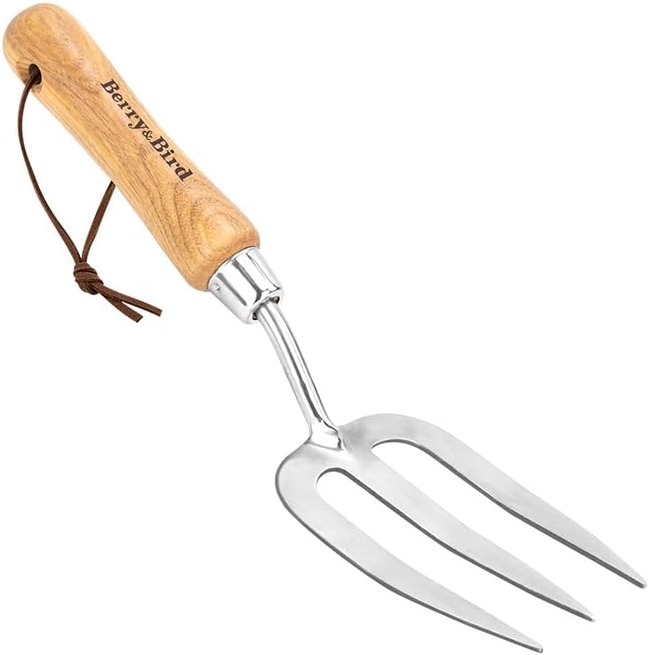 Garden Hand Fork, 22.6 In Long Handle Stainless Steel Weed Fork