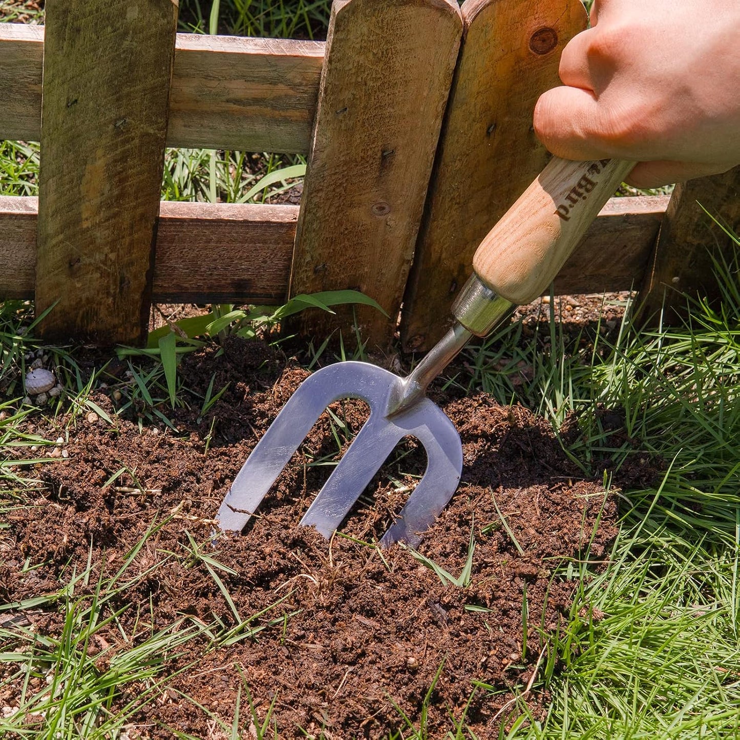 Garden Hand Fork, 22.6 In Long Handle Stainless Steel Weed Fork
