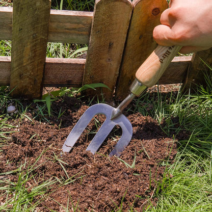 Garden Hand Fork, 22.6 In Long Handle Stainless Steel Weed Fork