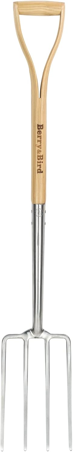 Garden Hand Fork, 22.6 In Long Handle Stainless Steel Weed Fork