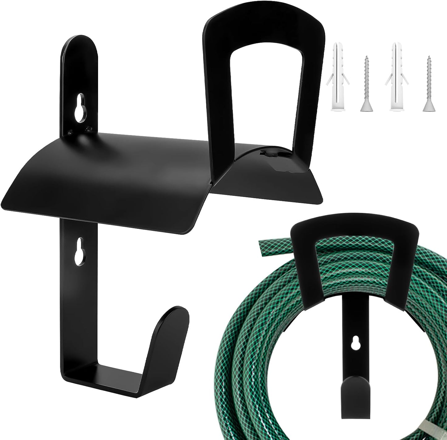 Water Hose Holder, Wall Mount Garden Hose Reel Hanger Holder, Outside Garden Hose Storage Holders organizer for Storage Ropes, Garden and Heavy Tools, Large