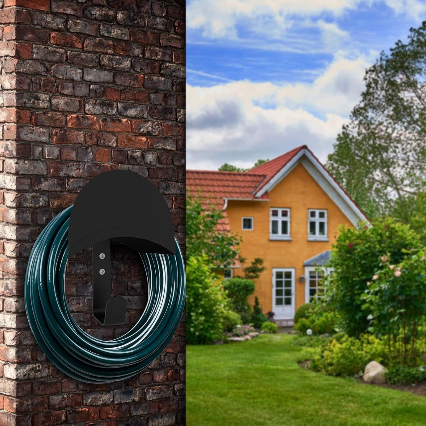 Water Hose Holder, Wall Mount Garden Hose Reel Hanger Holder, Outside Garden Hose Storage Holders organizer for Storage Ropes, Garden and Heavy Tools, Large
