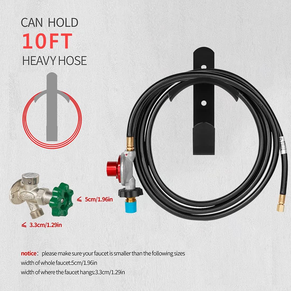 Water Hose Holder, Wall Mount Garden Hose Reel Hanger Holder, Outside Garden Hose Storage Holders organizer for Storage Ropes, Garden and Heavy Tools, Large