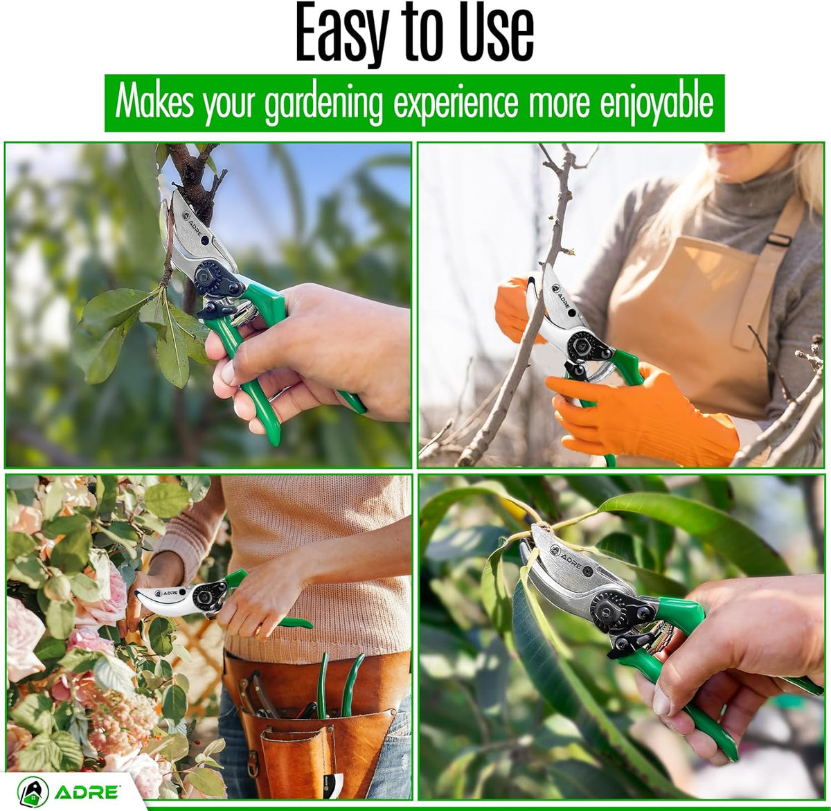 Bypass Garden Pruning Shears – 8-inch Professional Pruning Shears for Gardening – High Carbon Steel Garden Clippers with Non-Slip Handles – Sharp Hand Pruners for Small Branches, Pruning Trimming