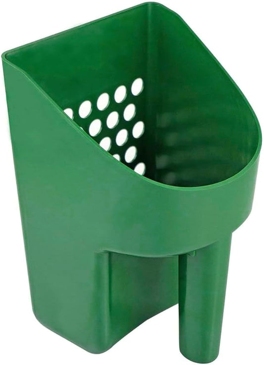 SE 3 Quart Sand Scoop Sifter with 0.5" Holes - Use for Gold and Metal Prospecting, Green