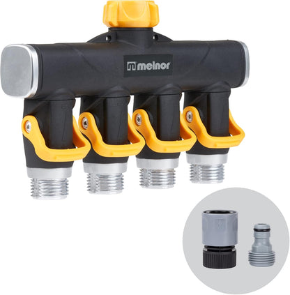 65135AMZ 4 Way Lever Flow Through Valve Connector Bundle, Yellow, Black