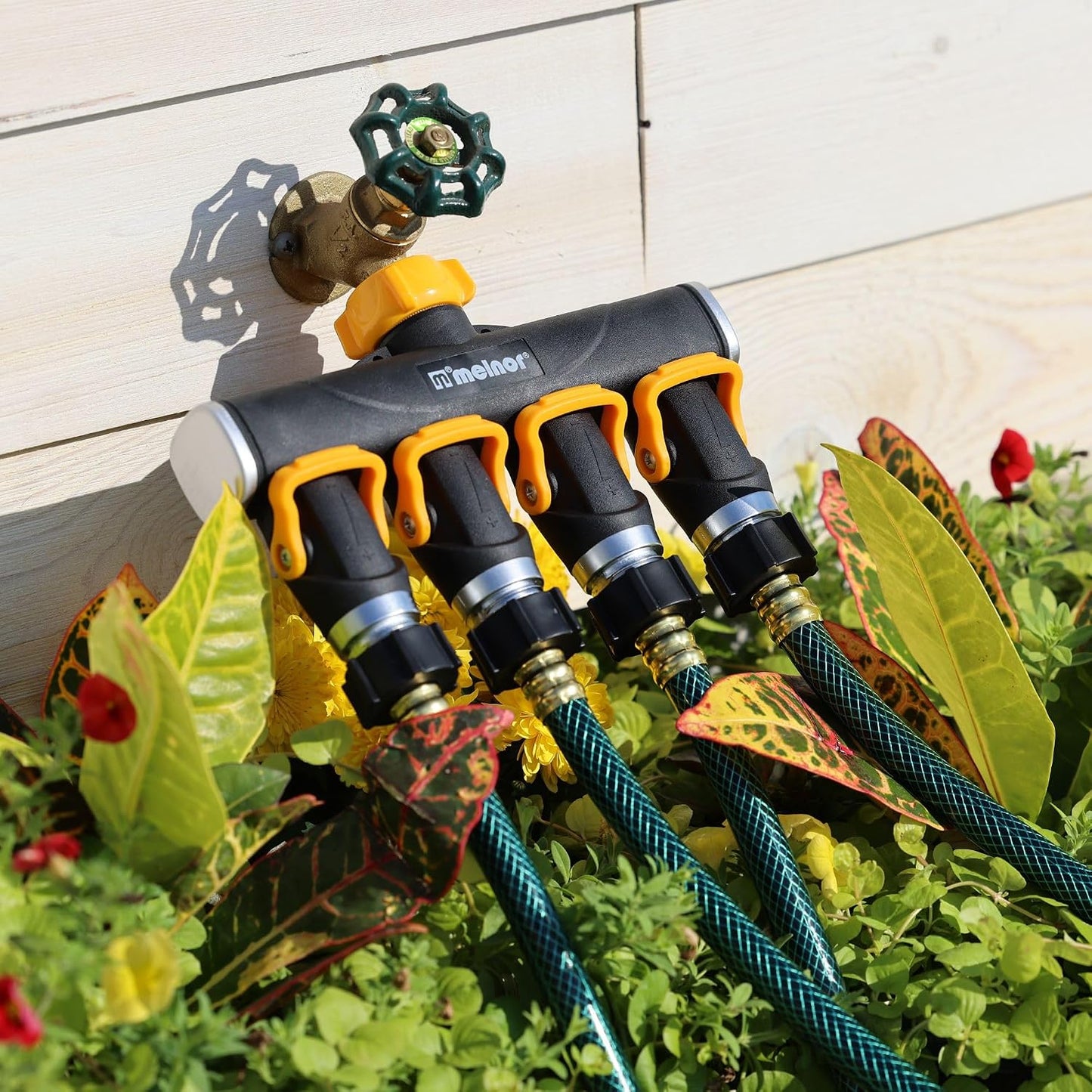 65135AMZ 4 Way Lever Flow Through Valve Connector Bundle, Yellow, Black