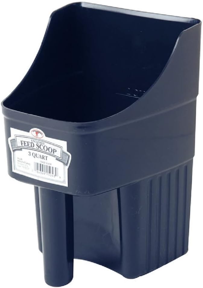 Little Giant® Plastic Enclosed Feed Scoop | Heavy Duty Durable Stackable Feed Scoop with Measure Marks | 3 Quart | Ranchers, Homesteaders and Livestock Farmers | Lime Green