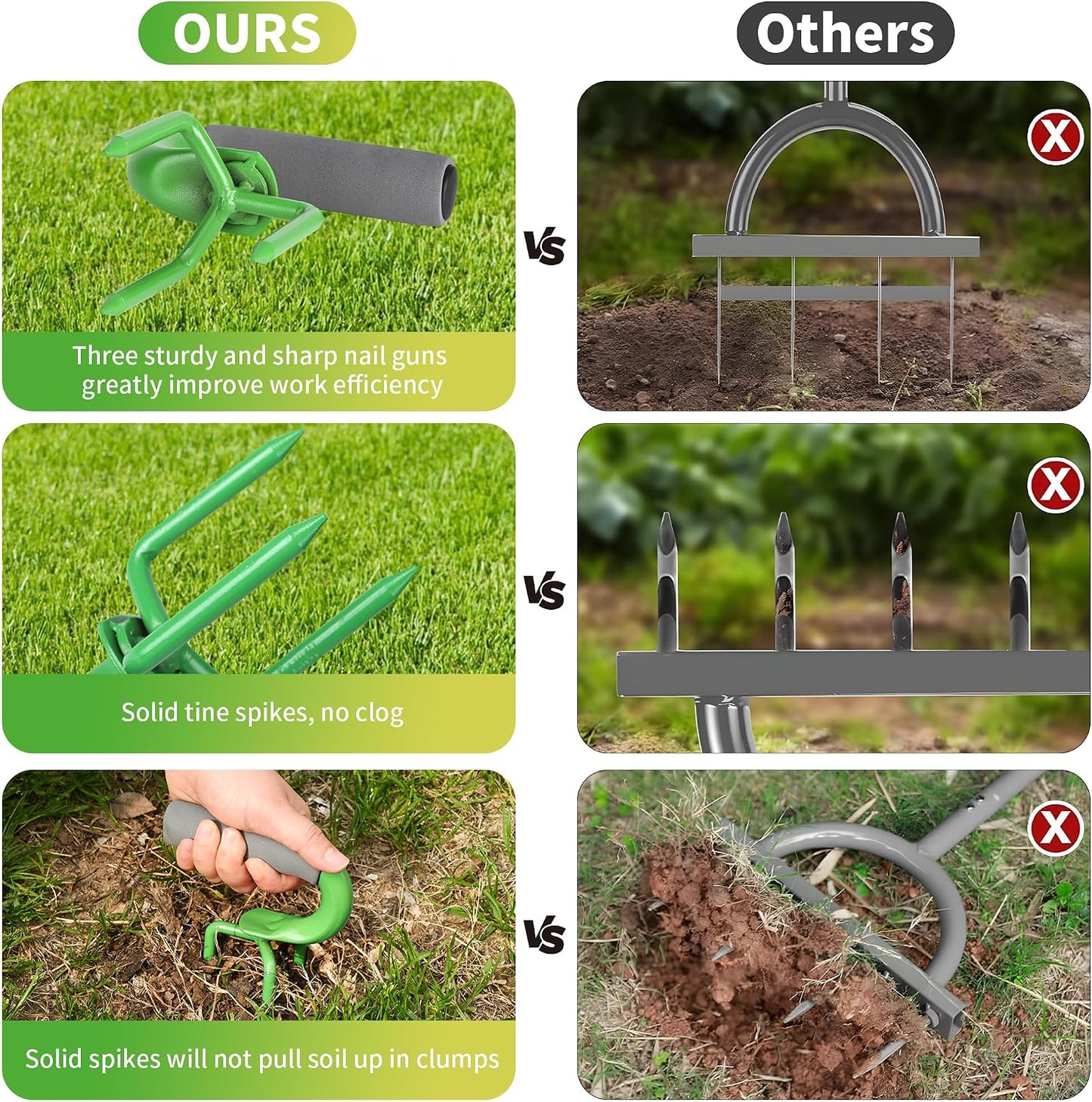 2packs,Earth Tiller，Pot Tiller，Hand Tiller Claw Cultivator，Loosen the Claws，Loosen the Gripper manually,Garden Weeder Tool for Vegetable Gardening Planting