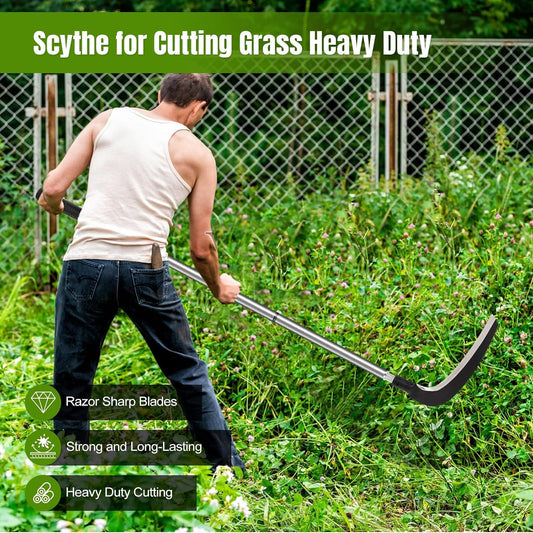 Scythe Tool for Grass Cutting, Weeding Sickle Garden Tools