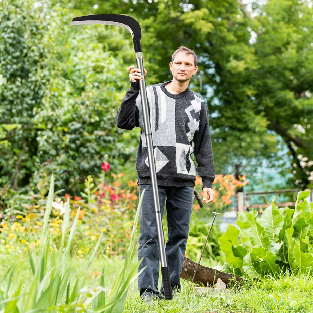 Scythe Tool for Grass Cutting, Weeding Sickle Garden Tools