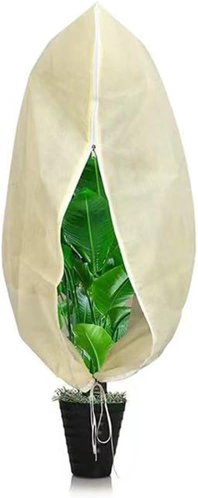 Plant Covers Winter Freeze Protection 1 Pack 78.74'' X 94.49'' Reusable Frost Blanket Tree Wrap Cloth with Drawstring and Zipper for Outdoor Cold Weather - Green