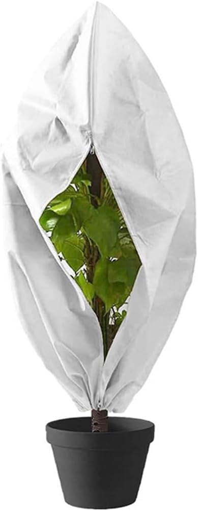 Plant Covers Winter Freeze Protection 1 Pack 78.74'' X 94.49'' Reusable Frost Blanket Tree Wrap Cloth with Drawstring and Zipper for Outdoor Cold Weather - Green