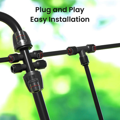 230FT Quick-Connect Drip Irrigation System Kit, Automatic Garden Watering System with 1/4" & 1/2" Fast-Lock Tubing - Adjustable Nozzles & Sprinklers for Garden, Greenhouse, Lawn, Potted Plants