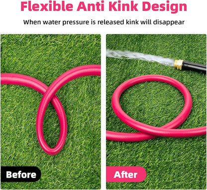 Short Garden Hose 3ft Heavy Duty Durable Anti Kink Flexible 5/8 in Water Leader Hose for Drinking Water Safe BPA Free, All-weather Lightweight Water Hose for Garden RV Camper Marine