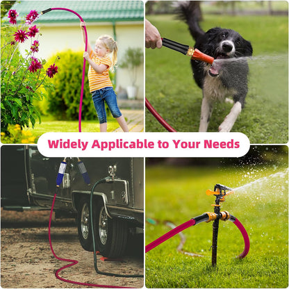 Short Garden Hose 3ft Heavy Duty Durable Anti Kink Flexible 5/8 in Water Leader Hose for Drinking Water Safe BPA Free, All-weather Lightweight Water Hose for Garden RV Camper Marine
