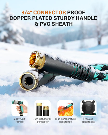 Short Garden Hose 3ft Heavy Duty Durable Anti Kink Flexible 5/8 in Water Leader Hose for Drinking Water Safe BPA Free, All-weather Lightweight Water Hose for Garden RV Camper Marine