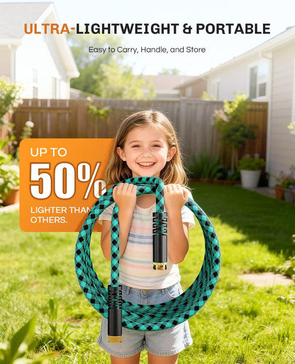 Short Garden Hose 3ft Heavy Duty Durable Anti Kink Flexible 5/8 in Water Leader Hose for Drinking Water Safe BPA Free, All-weather Lightweight Water Hose for Garden RV Camper Marine