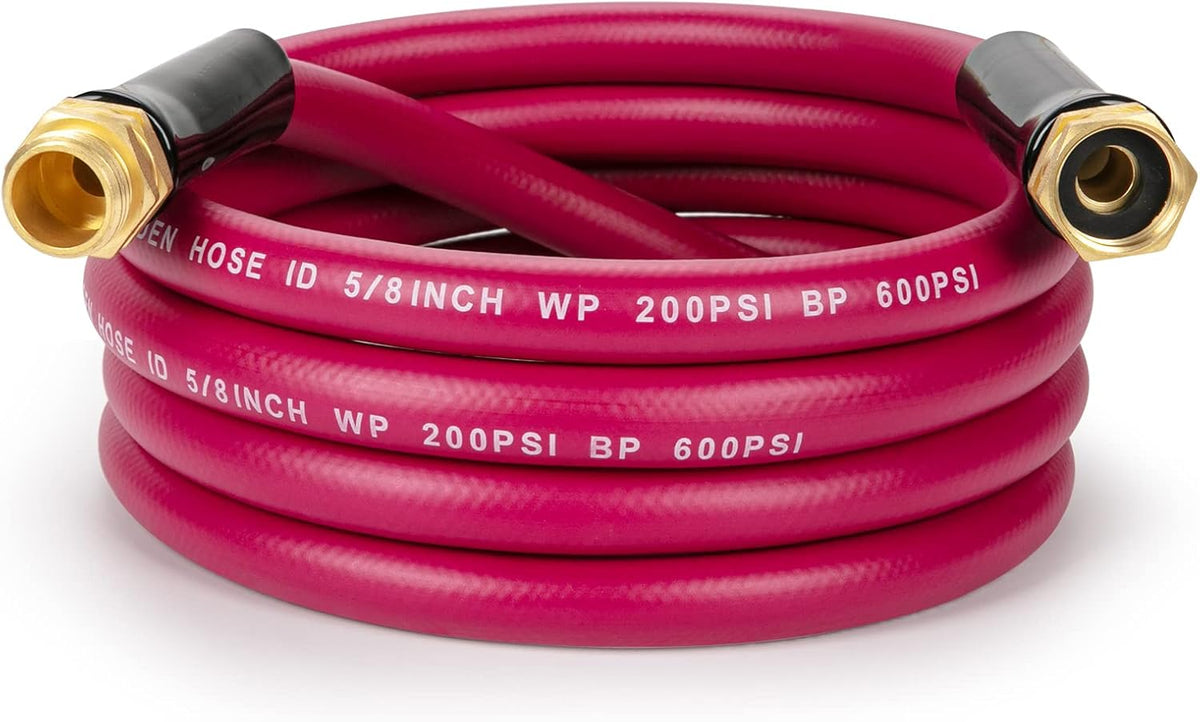 Short Garden Hose 3ft Heavy Duty Durable Anti Kink Flexible 5/8 in Water Leader Hose for Drinking Water Safe BPA Free, All-weather Lightweight Water Hose for Garden RV Camper Marine