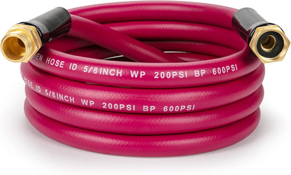 Short Garden Hose 3ft Heavy Duty Durable Anti Kink Flexible 5/8 in Water Leader Hose for Drinking Water Safe BPA Free, All-weather Lightweight Water Hose for Garden RV Camper Marine