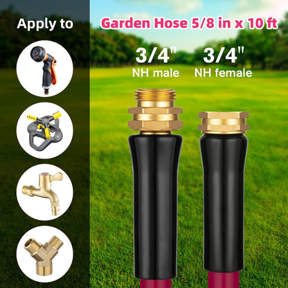 Short Garden Hose 3ft Heavy Duty Durable Anti Kink Flexible 5/8 in Water Leader Hose for Drinking Water Safe BPA Free, All-weather Lightweight Water Hose for Garden RV Camper Marine