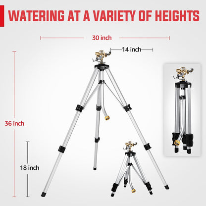 18-36in Heavy Duty Impact Sprinkler with 360° Large Area, 2PCS
