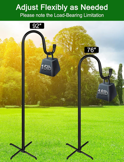 Shepherd-Hooks Adjustable for Bird-Feeder Lantern Plant-Hook Garden-Stake - Plant Stand Hanger for Outdoor Flower Basket, Bird Feeder Hanger Weddings Decor
