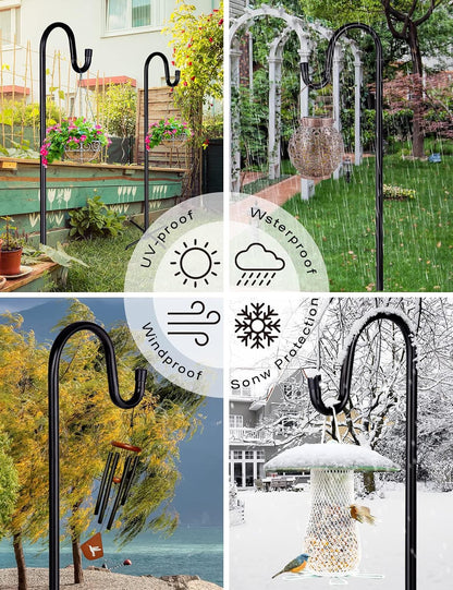 Shepherd-Hooks Adjustable for Bird-Feeder Lantern Plant-Hook Garden-Stake - Plant Stand Hanger for Outdoor Flower Basket, Bird Feeder Hanger Weddings Decor