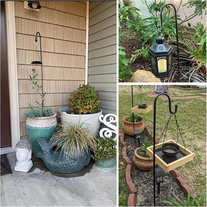 Shepherd-Hooks Adjustable for Bird-Feeder Lantern Plant-Hook Garden-Stake - Plant Stand Hanger for Outdoor Flower Basket, Bird Feeder Hanger Weddings Decor