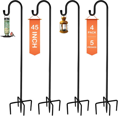 Shepherd-Hooks Adjustable for Bird-Feeder Lantern Plant-Hook Garden-Stake - Plant Stand Hanger for Outdoor Flower Basket, Bird Feeder Hanger Weddings Decor