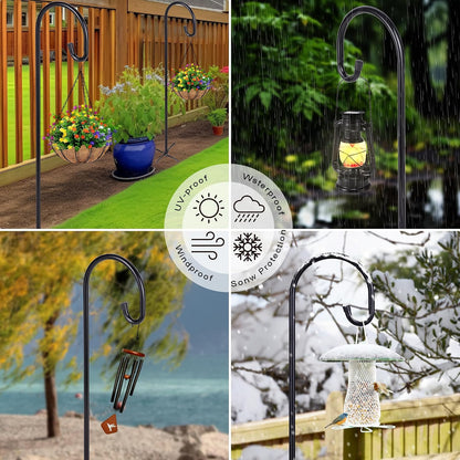 Shepherd-Hooks Adjustable for Bird-Feeder Lantern Plant-Hook Garden-Stake - Plant Stand Hanger for Outdoor Flower Basket, Bird Feeder Hanger Weddings Decor