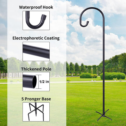 Shepherd-Hooks Adjustable for Bird-Feeder Lantern Plant-Hook Garden-Stake - Plant Stand Hanger for Outdoor Flower Basket, Bird Feeder Hanger Weddings Decor