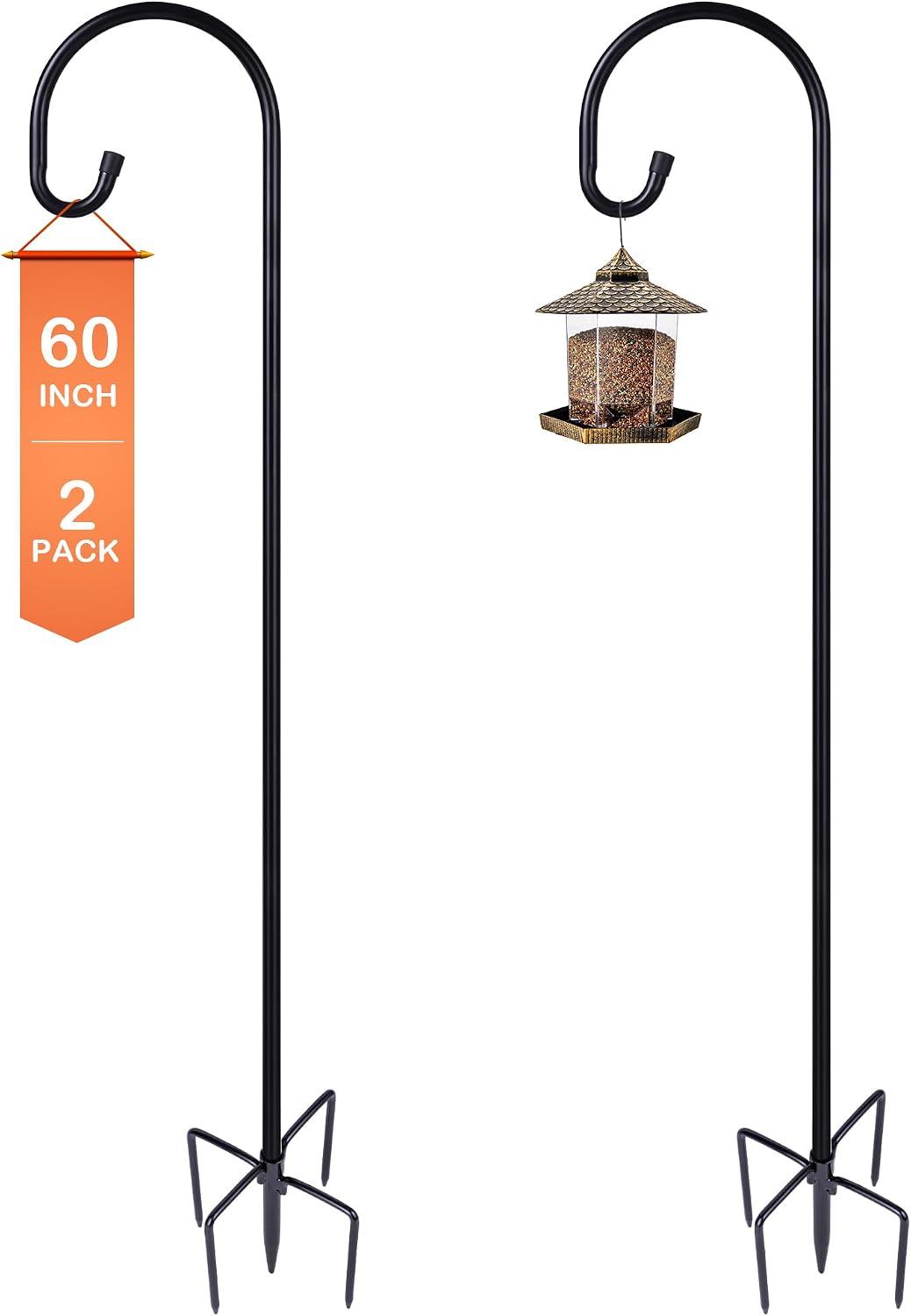 Shepherd-Hooks Adjustable for Bird-Feeder Lantern Plant-Hook Garden-Stake - Plant Stand Hanger for Outdoor Flower Basket, Bird Feeder Hanger Weddings Decor