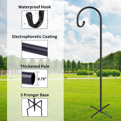 Shepherd-Hooks Adjustable for Bird-Feeder Lantern Plant-Hook Garden-Stake - Plant Stand Hanger for Outdoor Flower Basket, Bird Feeder Hanger Weddings Decor