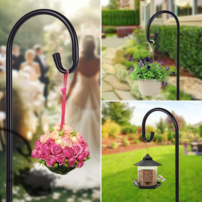 Shepherd-Hooks Adjustable for Bird-Feeder Lantern Plant-Hook Garden-Stake - Plant Stand Hanger for Outdoor Flower Basket, Bird Feeder Hanger Weddings Decor