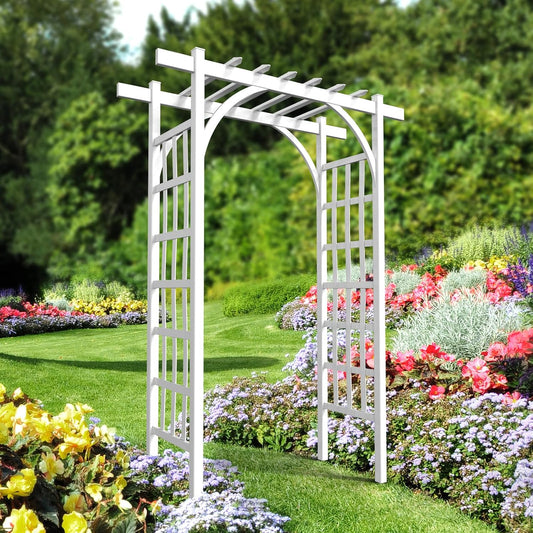 Garden Arbor, PVC Wedding Arch for Ceremony Party, Garden Trellis for Climbing Plants Outdoor, Arch Backdrop Stand for Garden, Backyard, Lawn, Wedding