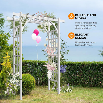 Garden Arbor, PVC Wedding Arch for Ceremony Party, Garden Trellis for Climbing Plants Outdoor, Arch Backdrop Stand for Garden, Backyard, Lawn, Wedding