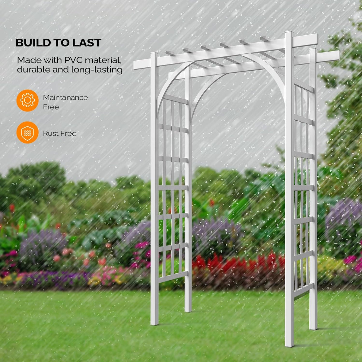Garden Arbor, PVC Wedding Arch for Ceremony Party, Garden Trellis for Climbing Plants Outdoor, Arch Backdrop Stand for Garden, Backyard, Lawn, Wedding