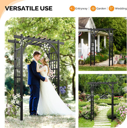 Garden Arbor, PVC Wedding Arch for Ceremony Party, Garden Trellis for Climbing Plants Outdoor, Arch Backdrop Stand for Garden, Backyard, Lawn, Wedding