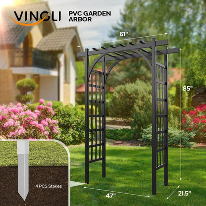 Garden Arbor, PVC Wedding Arch for Ceremony Party, Garden Trellis for Climbing Plants Outdoor, Arch Backdrop Stand for Garden, Backyard, Lawn, Wedding