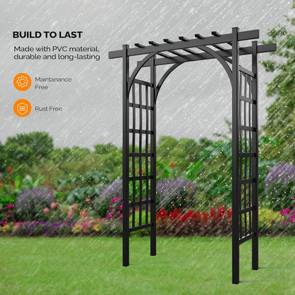 Garden Arbor, PVC Wedding Arch for Ceremony Party, Garden Trellis for Climbing Plants Outdoor, Arch Backdrop Stand for Garden, Backyard, Lawn, Wedding