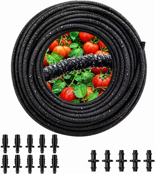 1/4 Soaker Hose Inch 100 FT, Irrigation for Vegetable Beds, Trees & Flowers
